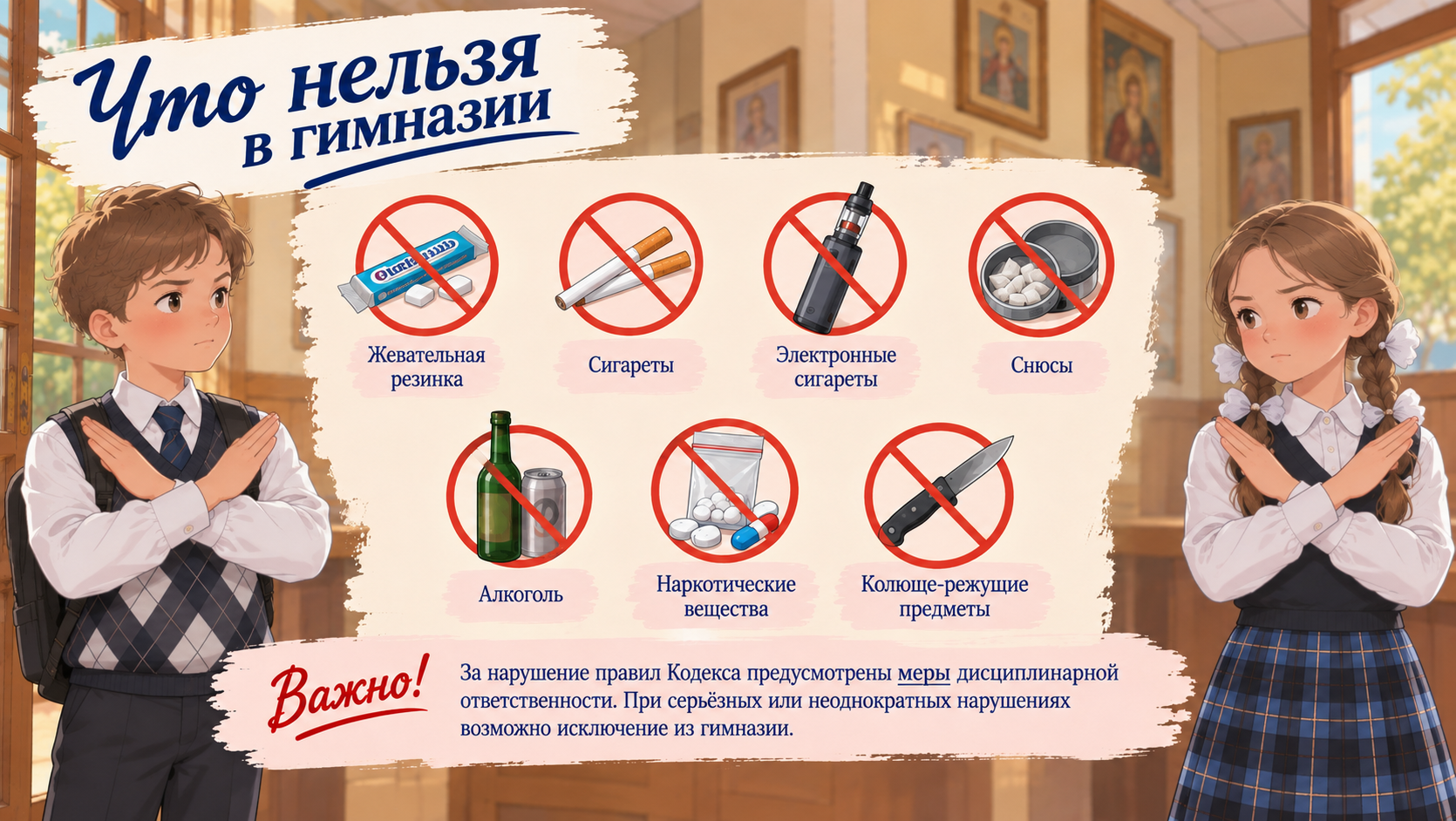 Что нельзя в гимназии